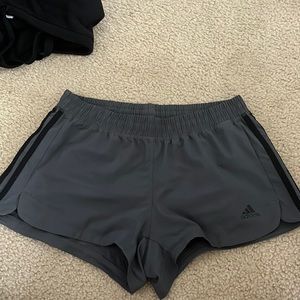 Gray and black Adidas shorts